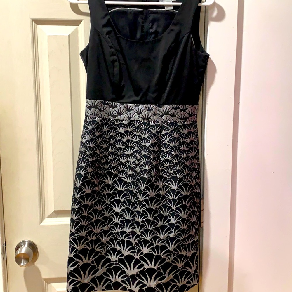 Metallic embroidered cocktail dress